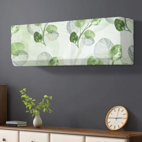 2 pièces Housse Élastique Climatiseur, Coque de Protection Climatiseur Couvre, Intérieur Couvercle du Climatiseur, Cache-Poussière Air Conditionné (Feuille)