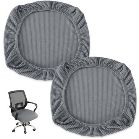 2 Pièces Housse Tabouret Rond, Extensible pour Chaise de Salle à Manger, Pivotant de Bar, Protege Siege Bureau, Lavable,Gris