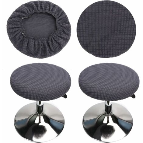 2 Pièces Housse Tabouret Rond(Gris), Housse Tabouret de Bar Rond, Lavable Facile d'entretien Doux et Durable, pour Tabouret 30-40cm