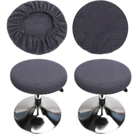 2 Pièces Housse Tabouret Rond(Gris), Housse Tabouret de Bar Rond, Lavable Facile d'entretien Doux et Durable, pour Tabouret 30-40cm