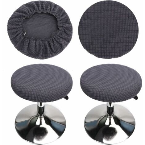 2 Pièces Housse Tabouret Rond(Gris), Housse Tabouret de Bar Rond, Lavable Facile d'entretien Doux et Durable, pour Tabouret 30-40cm