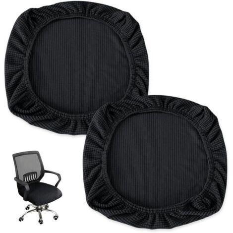 2 Pièces Housse Tabouret Rond,Housse de Chaise Extensible,Housse de Coussin de Chaise de Salle à Manger,Housse de Tabouret Pivotant de Bar,Protege Siege Bureau,Housse Assise Chaise Lavable