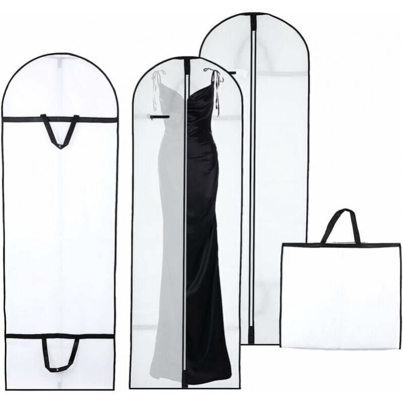 Cyslmuk - 2 Pièces Housse Vetements à Suspendre, 180x60CM Pliable Housse Robe de Mariée, Anti Poussière Humidité Housse Vetements Longue, Housse