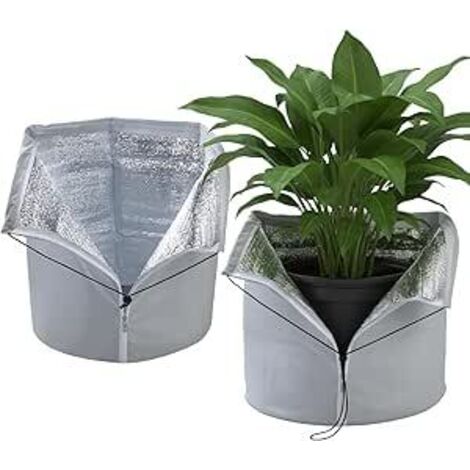 2 Pièces Housse Voile Hivernage Plante Exterieur, 50 x 45 cm Voile D'hivernage avec Cordon de Serrage et Zipper,Serre Sac Hivernage pour Plantes Protection Arbre Olivier Palmier Citronnier