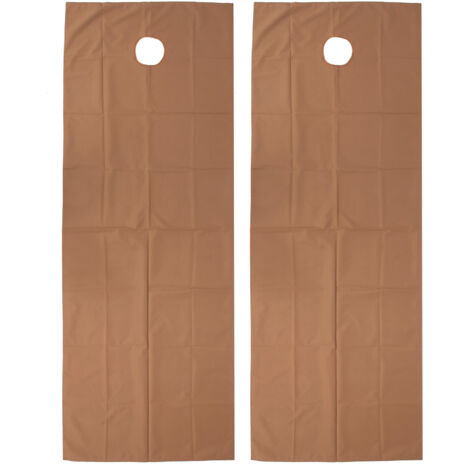 2 pièces Housses de Table de Massage Imperméables Résistantes à l'Huile pour Salon de Beauté - Marron Foncé
