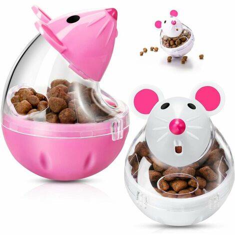 2 Pieces Interactive Cat Feeder Food Ball Cat Mouse Food Cup Food Toy Ball Treat Ball Pet Cat Feeder