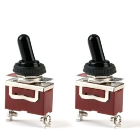 2 Pièces Interrupteur à Levier Marin Étanche, Interrupteur 12v Precable, Interrupteur Miniature, 12V DC 30A 2 Broches ON/OFF SPST avec Capuchon Étanche pour Voiture, Camion, Bateau