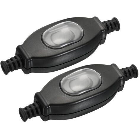 2 Pièces Interrupteur de cordon en ligne étanche, interrupteurs à bascule pour lampe à cordon marche/arrêt, interrupteur d'appareil 250V 3A AC, interrupteur de câble de cordon de lampe
