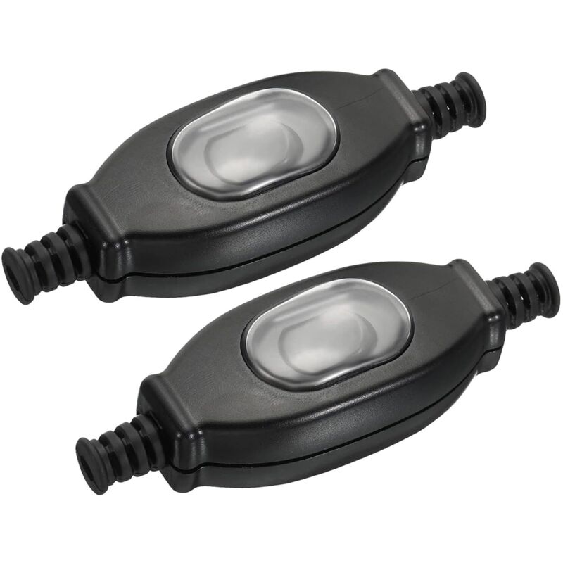 2 Pièces Interrupteur de cordon en ligne étanche, interrupteurs à bascule pour lampe à cordon marche/arrêt, interrupteur d'appareil 250V 3A AC,