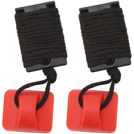 2 Pièces Interrupteur de Sécurité Magnétique Universel pour Tapis de Course - Clé d'Arrêt d'Urgence Rouge pour Salle de Sport