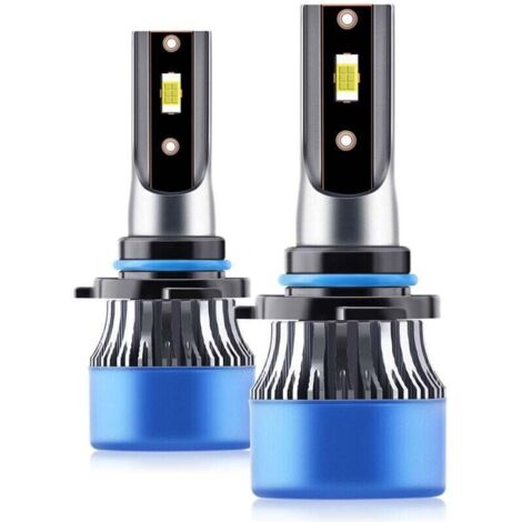 2 pièces IP68 étanche voiture phares LED ampoules LED lampe de conduite tout-en-un Kit de conversion 50W 9005/HB3/H10/9006/HB4/H1/H8/H9/H11/H4/HB2/9003/H7 bleu support d'ampoule-9005
