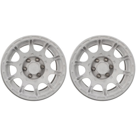 2 Pièces Jantes Alliage 1.9 Pouces pour Modèles RC Axial SCX10, Argent - Compatible avec Pneus à Blocage de Perles