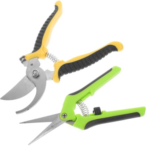 2 pièces Jeu de Ciseaux Élagage Jardinage Multifonctions Sécateur Main