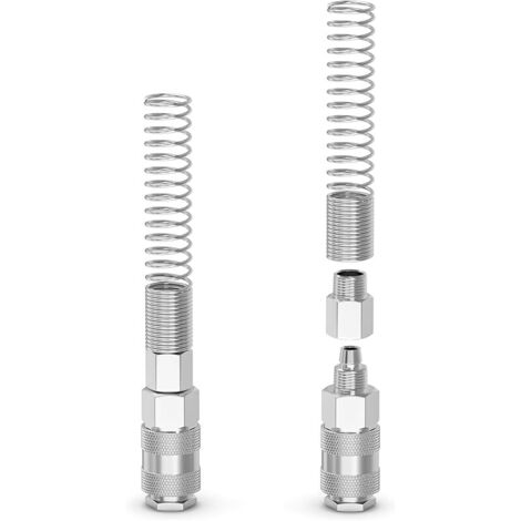 2 pièces kit de raccord d’air industriel mâle et de prise pour tube de 12MM OD x 8MM ID, raccords de compresseur de tuyau pneumatique à ressort