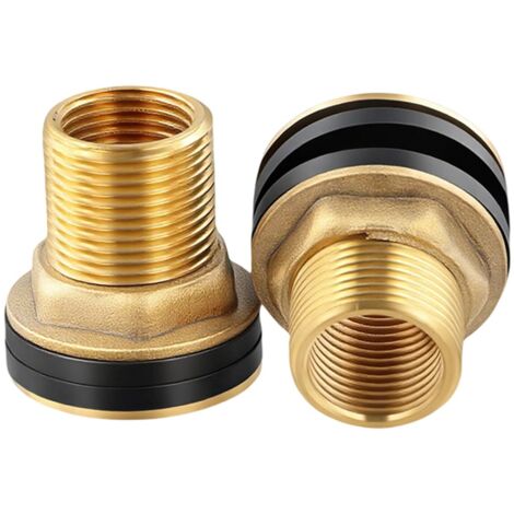 2 Pièces Laiton Réservoir d'Eau Tuyau d'Eau Raccord, 3/4" Raccords de Réservoirs D'eau en Laiton Robuste pour Réservoirs D'eau, Barils de Stockage, Accessoires de Plomberie Domestique