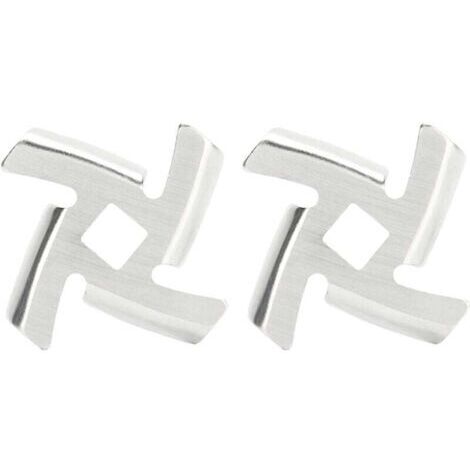 2 pièces lame de hachoir à viande 304 plaque de broyage en acier inoxydable accessoire de broyeur de nourriture pour broyeur de type 5 / B, outil de cuisson de cuisine (B Type Meat Grinder)
