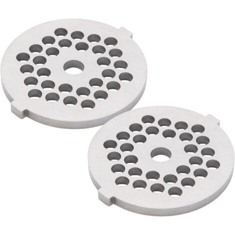 2 Pièces Lame pour Hachoir Électrique en Acier Inoxydable, Plaque de Broyage à Trous Ronds pour Broyeur Type 5/B (5mm, 30 Trous)