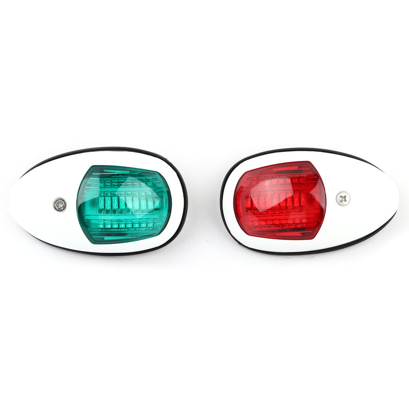 YB - Jeffergarden 2 pièces lampe de signalisation rouge vert led étanche bateau feu de navigation DC12V 3WWhite
