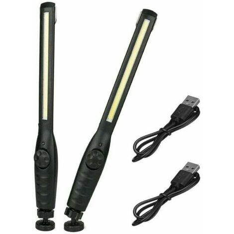 2 Pièces Lampe de Travail LED Magnétique Rechargeable, Super Lumineuse, Portable pour Garage, Camping, Réparation, Urgence