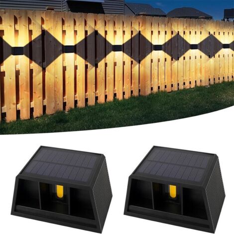 2 Pièces lampe solaire exterieur, 120°Chaude lumiere solaire exterieur, eclairage exterieur solaire Vintage, Réglable Up Down Lumière Solaire étanche IP65, pour Jardin Mur Clôture, exterieures jardin,