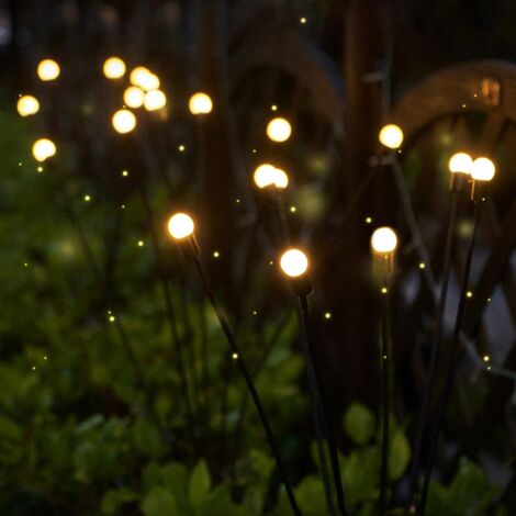 2 pièces Lampes solaires de Jardin, lumière Solaire oscillante, Balancement par Vent lumières extérieures pour allée Cour arrière Cour pelouse Cour allée décor(10 Lights,Warm Light)