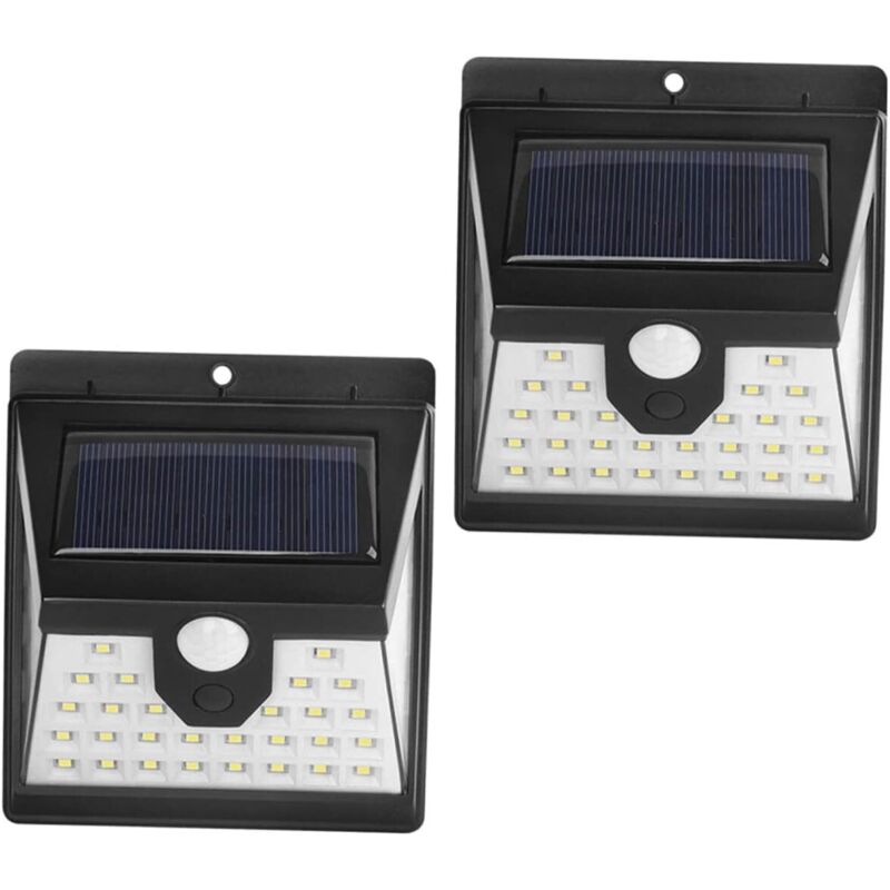 2 pièces lampes solaires murales à détection de mouvement éclairage extérieur LED pour Jardin et Cour Solaire Installation Facile