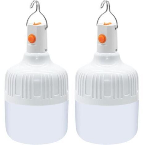 2 Pièces Lanterne de Camping, Lampe Portable avec USB Rechargeable Piles 500 Lumens Super Brillant Extérieure pour Camping Tente Terrasse Patio Jardin Barbecue