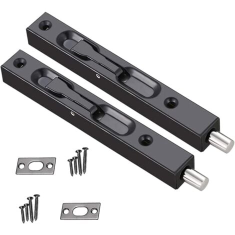 2 Pièces Loquet Caché de Porte, Verrou de Boulon Loquet de Porte en Acier Inoxydable 304, 15,2 cm Loquet Caché de Porte Boulon de Sécurité en Acier Inoxydable