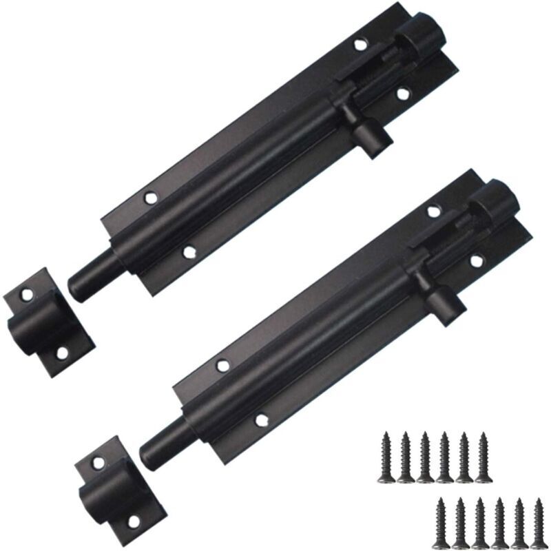 2 pièces loquet de porte Serrure à pêne, acier inoxydable loquet à pêne Serrure coulissante pour fenêtre de porte de jardin de porte d'entrée, 5