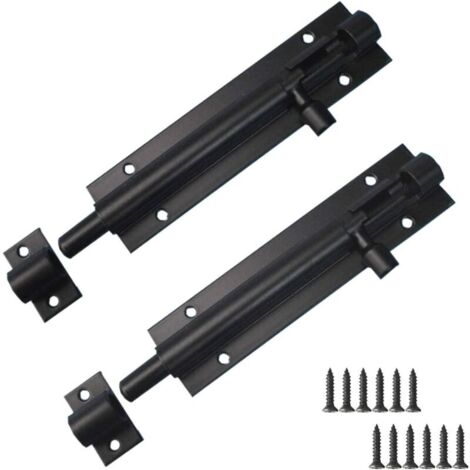 2 pièces loquet de porte Serrure à pêne, acier inoxydable loquet à pêne Serrure coulissante pour fenêtre de porte de jardin de porte d'entrée, 5 pouces