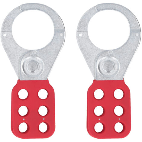 2 Pièces Loquet de Sécurité 1,5 Pouce Acier Galvanisé pour Cadenas - 6 Trous Industriel