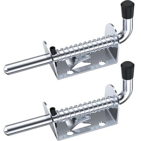 2 Pièces Loquet Ressort Robuste Inox, Boulons à Ressort en Acier Inoxydable, Barrel Bolt pour Porte de Garage/de Jardin,Placard(Argent)