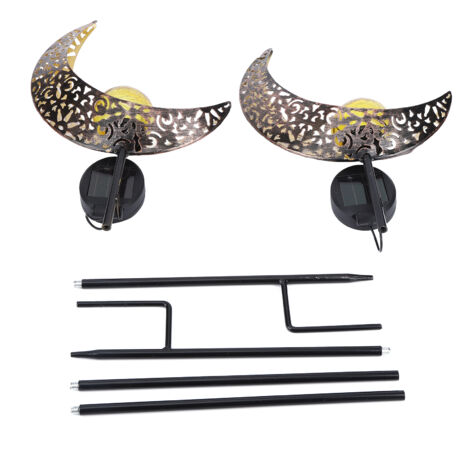2 pièces, lumière blanche chaude, éclairage solaire, fer forgé creux, éclairage de nuit pour cour, lampe décorative