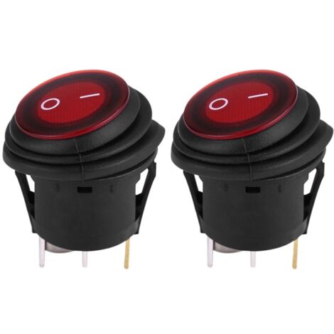 2 pièces lumière LED rouge 12V/24V universel 20A 3 broches voiture Auto bateau rond marche-arrêt interrupteur à bascule