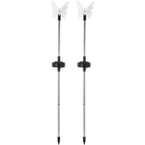 2 pièces Lumières LED solaires à piquet pour jardin Lumières multicolores changeantes pour la décoration de cours, allées et pelouses