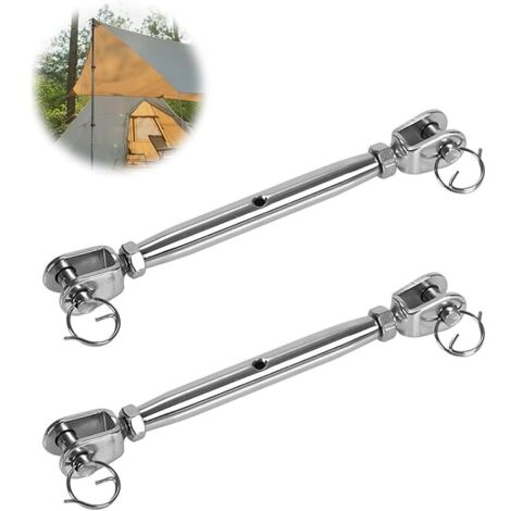 2 Pièces M6 Tendeurs à Vis, 304 Câble Tendeur Inox, Ridoir Tendeur D'auvent, pour Voilier, Auvent