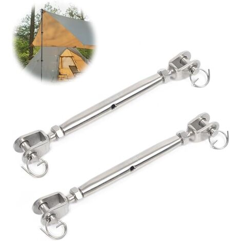 2 Pièces M8 Tendeurs à Vis, 304 Câble Tendeur Inox, Ridoir Tendeur D'auvent, pour Voilier, Auvent