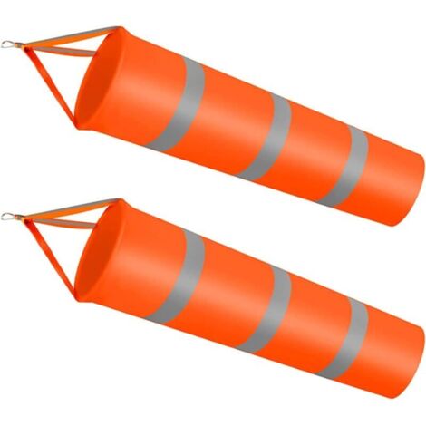 2 Pièces Manche à Air Orange, Manche à Air Réfléchissante Orange, Manche à Air Ripstop, pour Utilisé dans la Météorologie, L'agriculture, L'exploration Pétrolière et D'autres Industries (Orange)