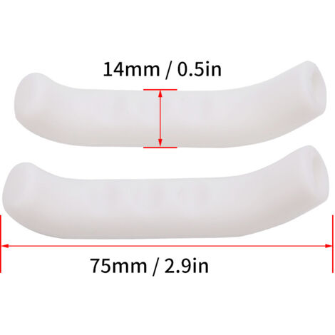 2 Pièces Manchons Silicone pour Poignées de Frein VTT, Protection de Levier de Frein Blanc