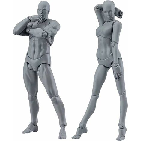 2 pièces Mannequin/modèle/Ensemble de mannequins de Dessin PVC modèle d'action Mobile décor de Bureau pour Croquis