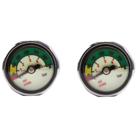 2 pièces manomètre plongée bouteille poney 1" face 350 bar 7/16"-20UNF