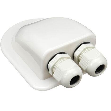 DRILLPRO 2 pièces Marine étanche ABS solaire Double double entrée de câble presse-étoupe courbé connecteur de câble pour Rv camping-car bateau Type de câble 6mm à 12mm SwagX