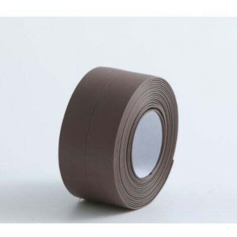(2 pièces marron)Plinthe souple - Bande d'extrémité pour cuisine et salle de bain 38 mm 3,2 m, joint auto-adhésif, bande pliante flexible, joint d'étanchéité