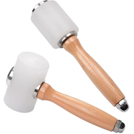 2 pièces marteau de sculpture cuir à manche bois, maillet nylon