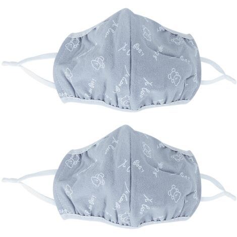 2 Pièces Masque de Protection Respiratoire Adulte Anti-Poussière Lavable pour Hommes et Femmes, Design Gris Imprimé