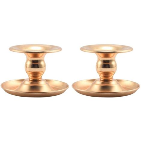 2 PièCes MéTal Bougeoir Or CandéLabres de Mode Bougie Mariage Stand Exquis Chandelier Table Home Party NoëL DéCor