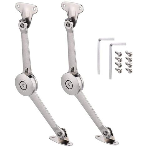 2 Pièces Meuble Armoire Meuble Porte Ascenseur Support Charnière Standard Forte Ferrures pour Relevants et Abattants Couvercles Stay