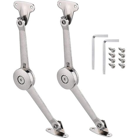 2 Pièces Meuble Armoire Meuble Porte Ascenseur Support Charnière Standard Forte Ferrures pour Relevants et Abattants Couvercles Stay pour Porte D'armoire de Cuisine Placard Boîte à Jouets