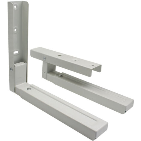 2 Pieces Microwave Wall Mount Bracket, Microwave Bracket, Universal Microwave Bracket, Contains 6 Screws, for Supporting Microwave Oven (White)