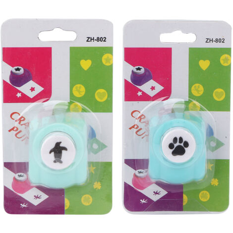 2 pièces Mini Poinçon Formes Animaux - Manchot et Pattes Ours - Pour Scrapbooking DIY et Loisirs Créatifs